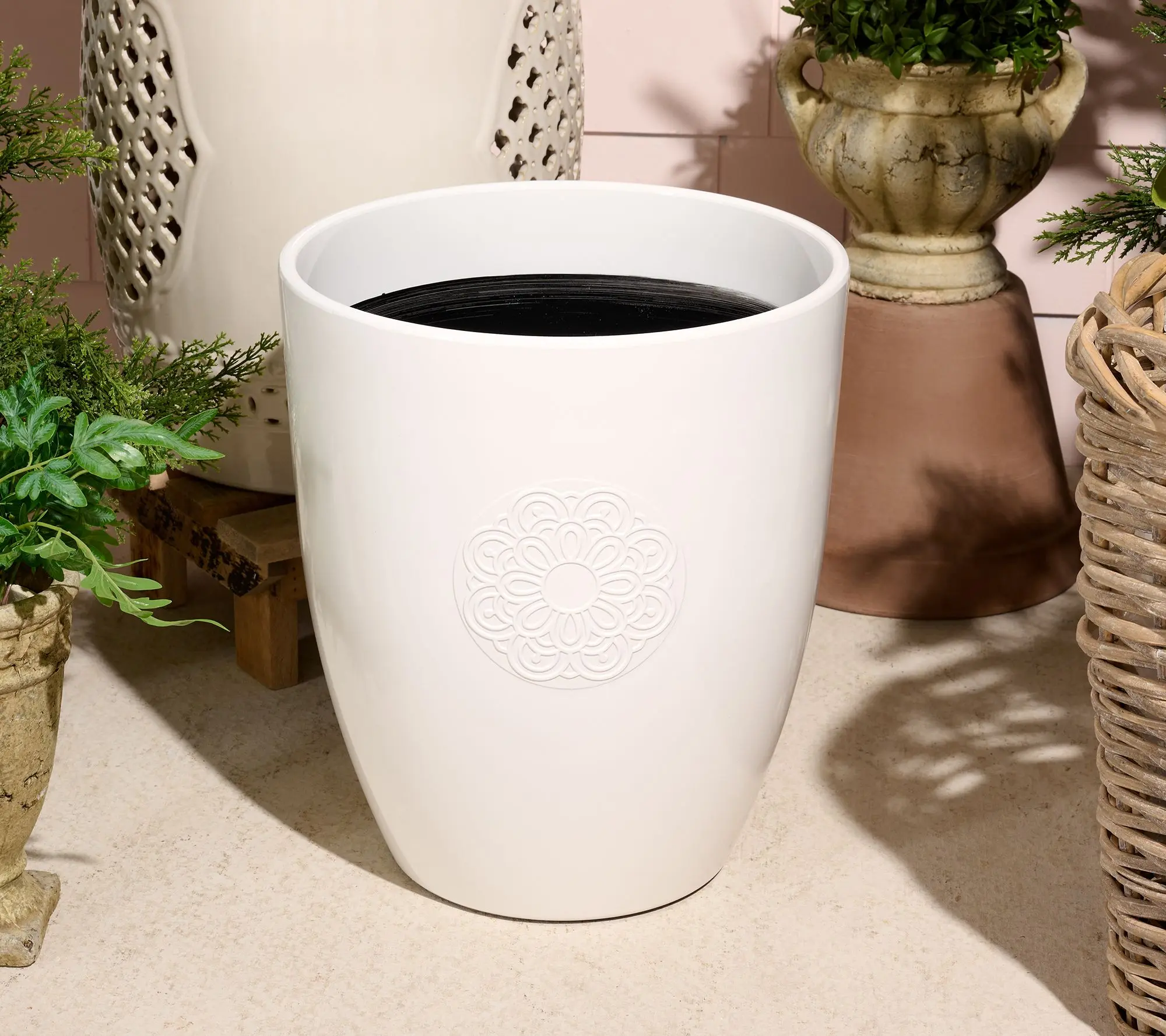 Wicker Park 14" Decorative Round Planter Wicker Park 14" Decorative Round Planter