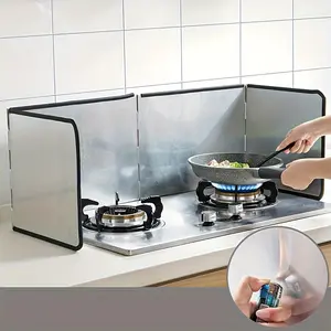 1 piece, kitchen splash-proof oil baffle, splash-proof shield, Splatter Guard, metal non-stick smoke-proof heat insulation screen, stove heat insulation folding storage protector, kitchen gadgets