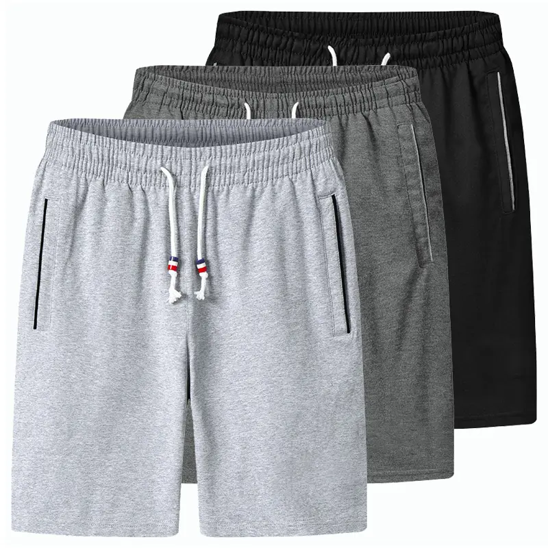 Men's Three-Pack Summer Shorts with Elastic Waistband - Perfect for Beach and Outdoor Activities, Comfortable and Versatile Design, Solid Color, New Couples' Shorts, Men's Quick-Dry Loose Fit Plus Size Sports Pants, Casual Running Breathable Mid-Length Be