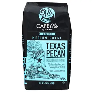 Roasting Plant Cafe Ole Texas Pecan Ground Coffee 12Oz Pack of 1 HEB Bean Beverage Caramel