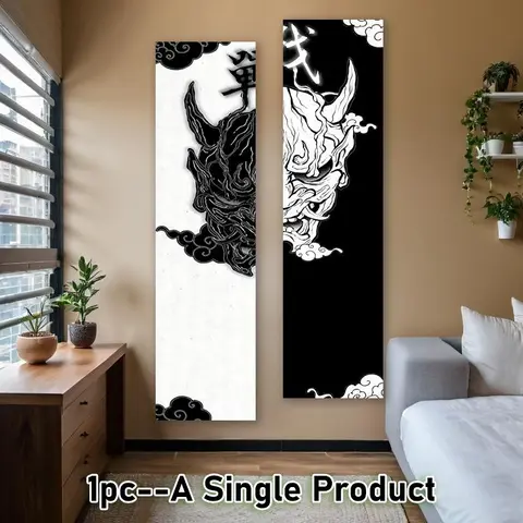 Japanese Style Dragon Pattern Polyester Tapestry, 2 Counts/set Modern Art Decorative Wall Tapestries, Wall Hanging Decor for Home Living Room, Bedroom and Study Room, Wall Mural