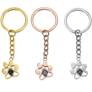 Pet Paw Photo Projection Keychain