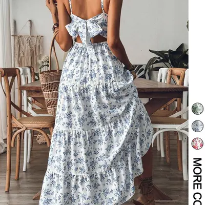 Target White and Blue Floral Dress - TikTok Shop