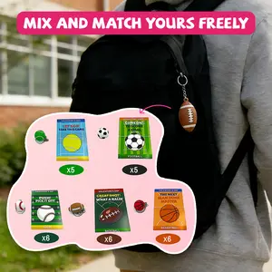 Stress-Relieving Ball Valentine's Day Gift Set - 28 pieces, mini foam ball toys, with keychains and exchange cards, suitable for preschoolers, Valentine's Day gift bag stuffing, classroom gifts, suitable for both boys and girls