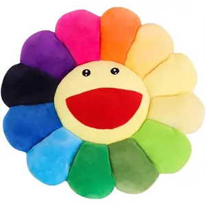 Smile Face Plush Rainbow Pillow, Sunflower Indie Decor Plush Pillow Soft & Comfortable Flower Floor Pillow for Home Reading Bed Room Decoration Tapestry Living Room Modern Tapestries  Christmas Gift Set Stock Up Christmas Decorations
