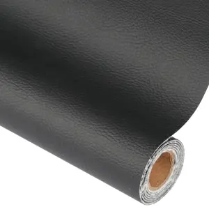 Leather Repair Patch Black 17.3 x 117 Inch Self Adhesive Leather Repair Kit for Couch Car Seat Furniture Sofa Chair, Faux Leather Fabric Roll Leather Furniture Repair Kit