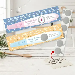 Creative Pregnancy Test Stick Shape Gender Reveal Scratch Card, Scratch and See Surprise Card, Baby Party/pregnancy Announcement, Interactive Baby Gender Prediction Card