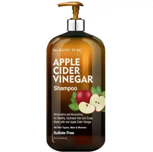 Majestic Pure Apple Cider Vinegar Shampoo - Restores Shine & Reduces Itchy Scalp, Dandruff & Frizz - Sulfate Free, for All Hair Types, Men and Women - 16 fl oz