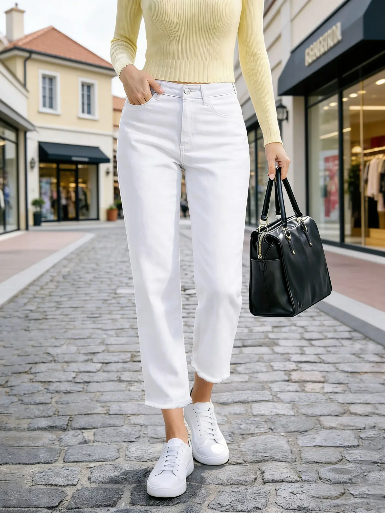 Casual Women's Stretch Denim Loose Fit Straight Leg Pants for All Seasons, Fitted Stylish Bottoms for Everyday Wear, Casual Fashion Denim, Day Wear Jeans