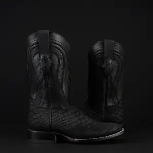 080 Pithon Embossed Mate Jumbo Print Botas Vaqueras de Mexico Western Boots Ranch
