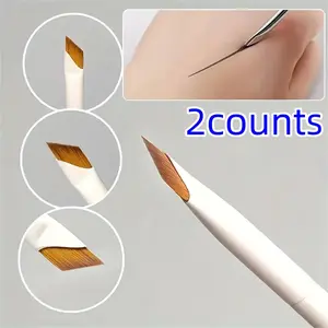 Precision Angle Eyeliner Brow Brush Set, Nylon Bristles, Fragrance-Free, Ideal for Beginners, Ergonomic Design, Soft Polyester Fibers, Makeup Brush Kit