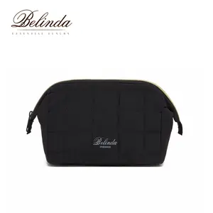 Belinda Down Wrist Bag Cosmetic Pouch, Women's Lightweight Cosmetic Travel Organizer Bag, Multi-Functional Portable Pouch, Quilted Design for Daily Work and Sports