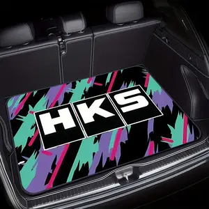 1Pc car trunk pad, graffiti HKS print, multi-functional floor mat, suitable for most models - vehicle protection interior doubles as outdoor picnic mat, easy to clean/machine washable/universal durable car pad/car trunk cargo pad