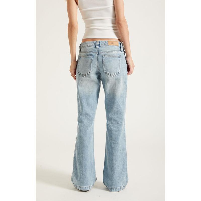 Pacsun Women's Charlie Low Rise Baggy Bootcut Jeans Light Blue
