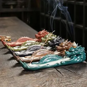 Creative Dragon & Cloud Design Incense Burner, 5 Counts/set Backflow Cone Incense Holder, Home Fragrance Holder for Home Decoration