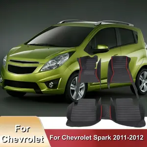 LHD Auto Accessories Car Floor Mats For Chevrolet Spark 2011 2012 Fashion Classic Car Foot Pads Cover Interior Automotive Floor Mats Car Interior Accessory