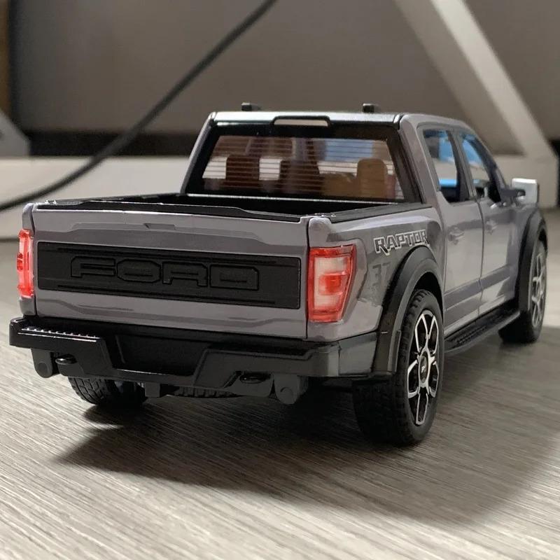 1:20 Ford Raptor F150 Pickup Truck Toy Car Model Alloy Die-cast Car Doors Openable Pull-back Car with Sound and Lights Scale Model Car Toy Suitable for Boys