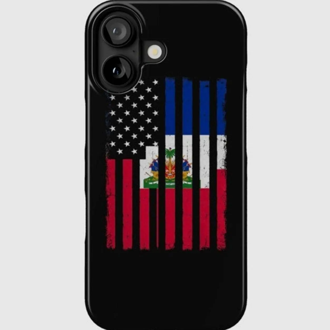 Haitian American Flag Distressed Phone Case