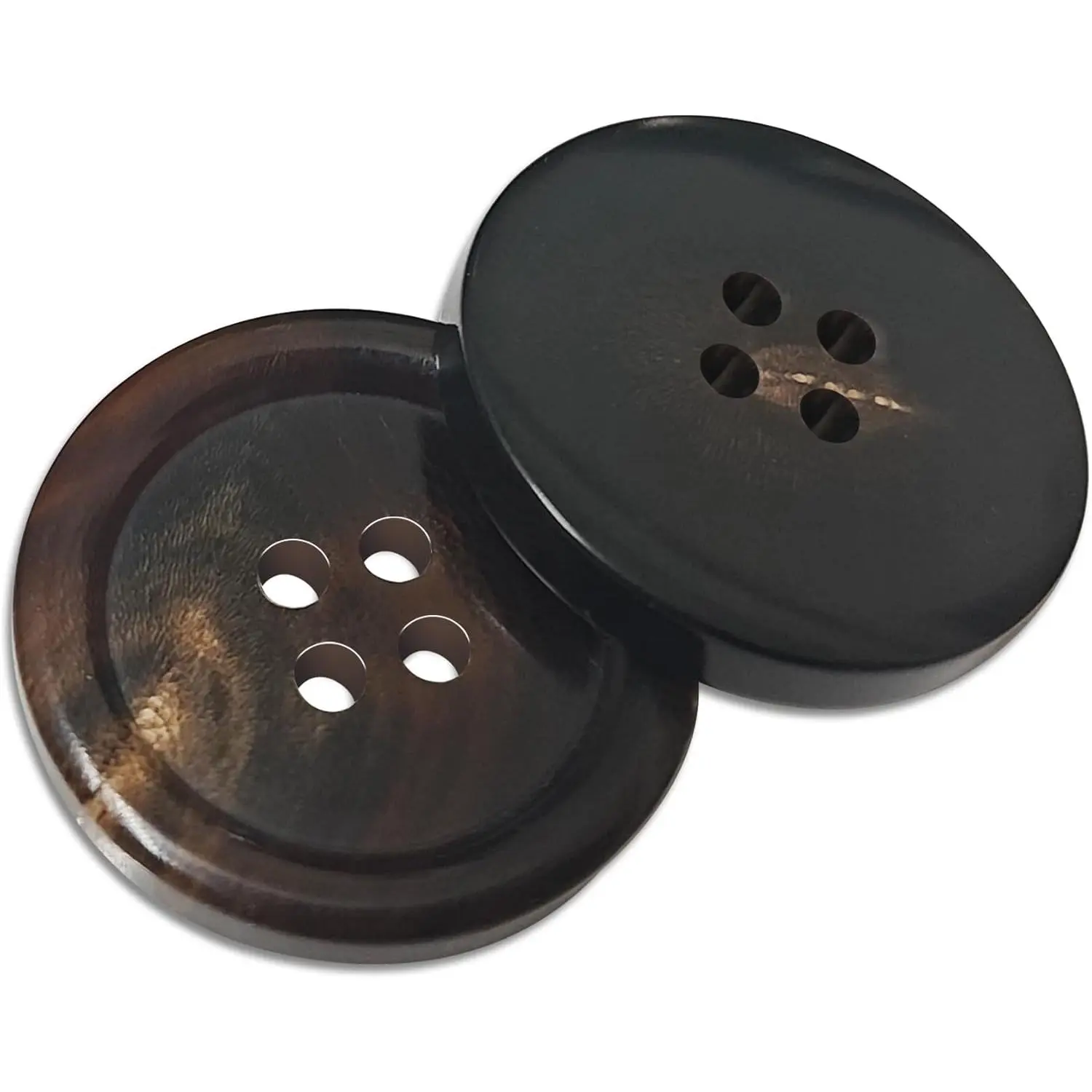 1 Inch Real Horn Buttons 10 count Large Sewing Buttons for Coat, Blazer, Suit, Overcoat, Winter Coat, Jacket, Genuine  Brown Buffalo Horn Buttons for Men, Women (25mm, Brown)
