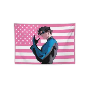 Tapestry  Nightwing Pink American Flag Tapestry, Funny American Flag, Dorm Room Wall Hanging