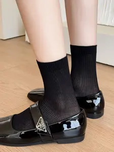 Women's Mid-Calf Socks, Modal Ice Silk Socks for Spring & Fall, Japanese Style Long Socks, Summer Thin Pile Socks