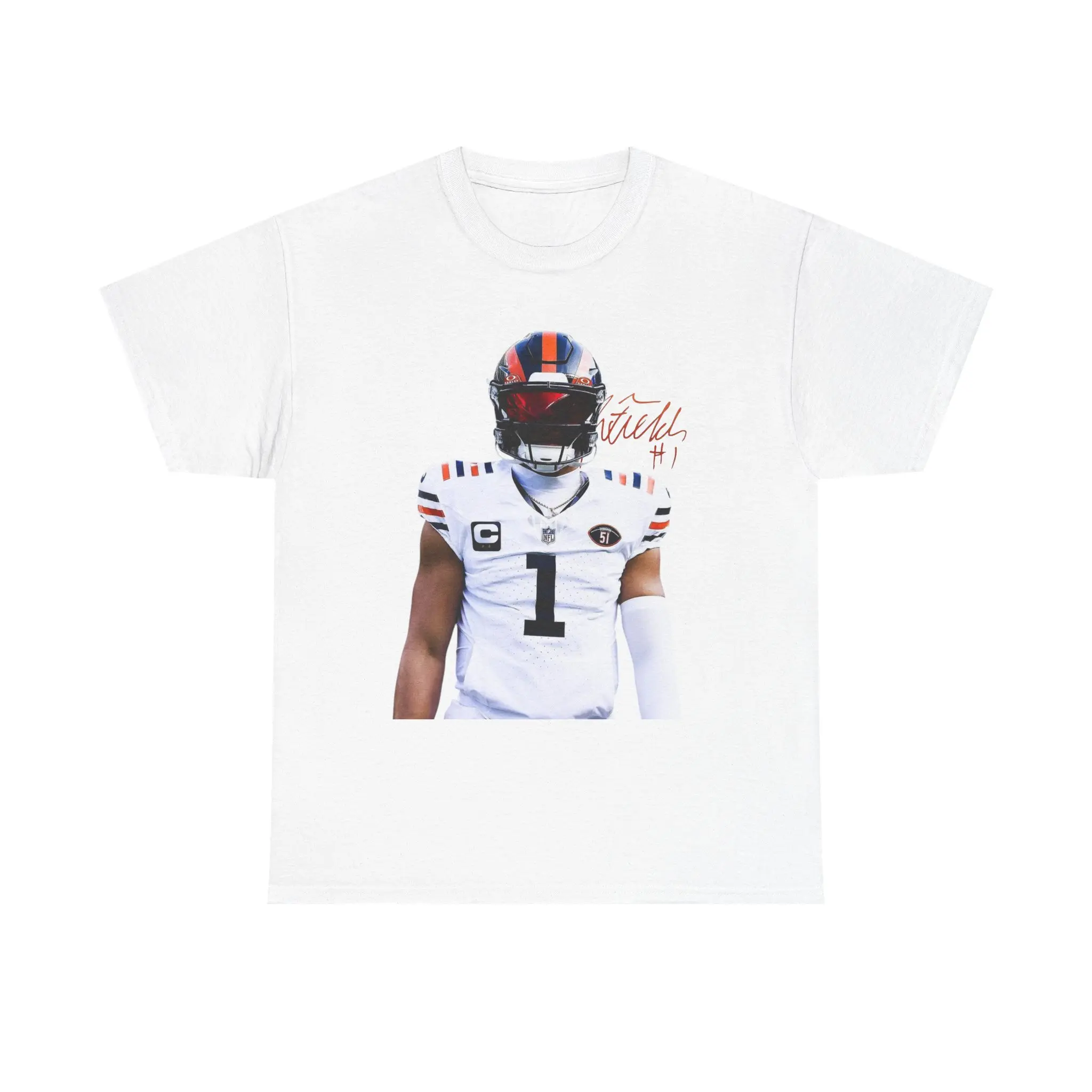 Justin Fields Sports Tee, Unisex Cotton Shirt, Football Fan Gift, Team Spirit Apparel, Casual Everyday Wear, Unique Sports Merchandise