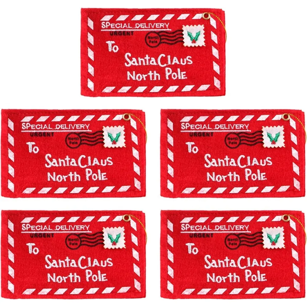 12pcs Vintage Red Christmas Gift Tags - Santa Mail Envelope-Style Hanging Labels with Rope, Indoor Recreation Holiday Wrapping Decor for Christmas Tree, Gift Bag