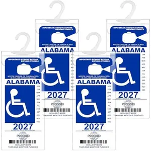 Handicap Placard Holder 4P, Ultra Transparent Handicap Placard Holder for Auto, Handicapped Placard Holder with Large Hanger for Disability Parking