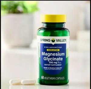 H4U - Spring Valley Magnesium Glycinate 200 mg Capsules, Supports Bone & Joint Health (200 mg / 60 Capsules)