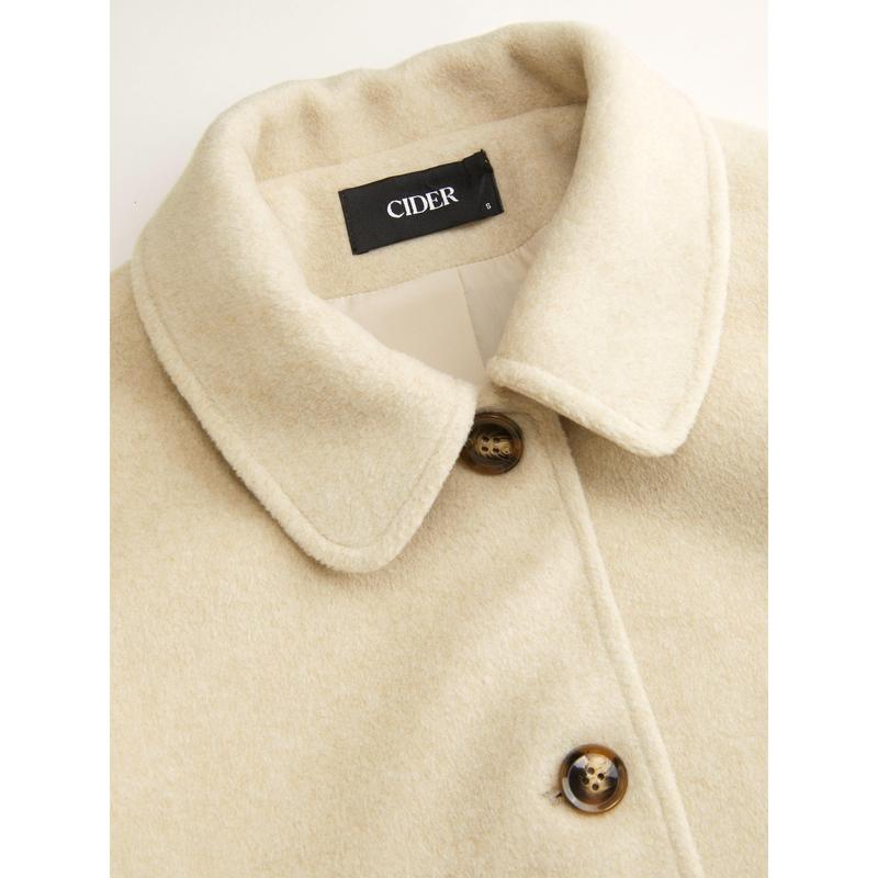 Cider Wool-look Peter Pan Collar Long Sleeve Jacket