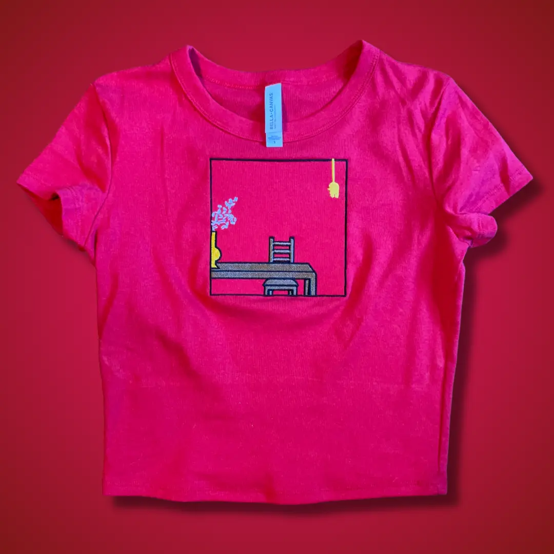 Movies Embroidered Babydoll Tee Movies Embroidered Babydoll Tee
