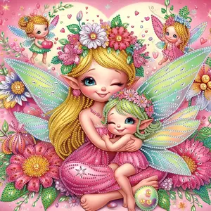 Diamond Painting Kit Fairy DIY Special Shape Crystal Rhinestone Partial Drill Diamond Art Embroidery Bead Mosaic Crafts Handmade Wall Decor Painting Gift for Adult and Beginner