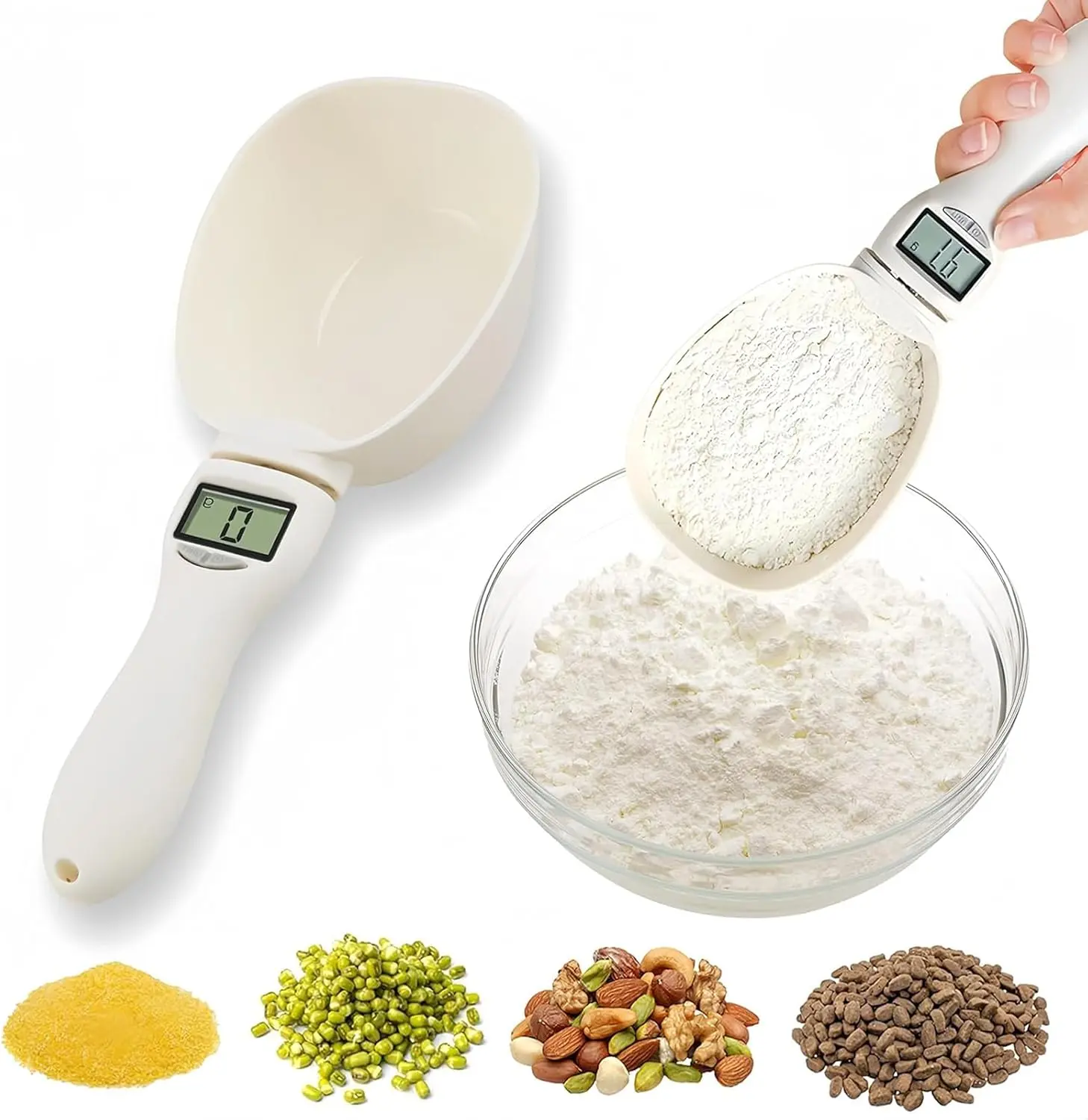Food Measuring Scoop Scale, Digital Measuring Spoon, Weighing Spoon Scale 800g / 0.1g High Precision with LCD Screen, Display Electronic Measuring Spoon for Kitchen Gadgets and Daily Meals