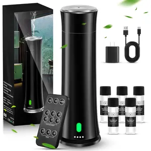 Hotel Scent Diffuser Starter Kit - 1500 Sq Ft Coverage, Hotel Scents Collection, Suitable for Waterless Diffuser Large Room, Contains Five Aromatherapy Essential Oils, Remote Control, Black,for Scented Home Fragrance herbal diffuser herbal diffuser