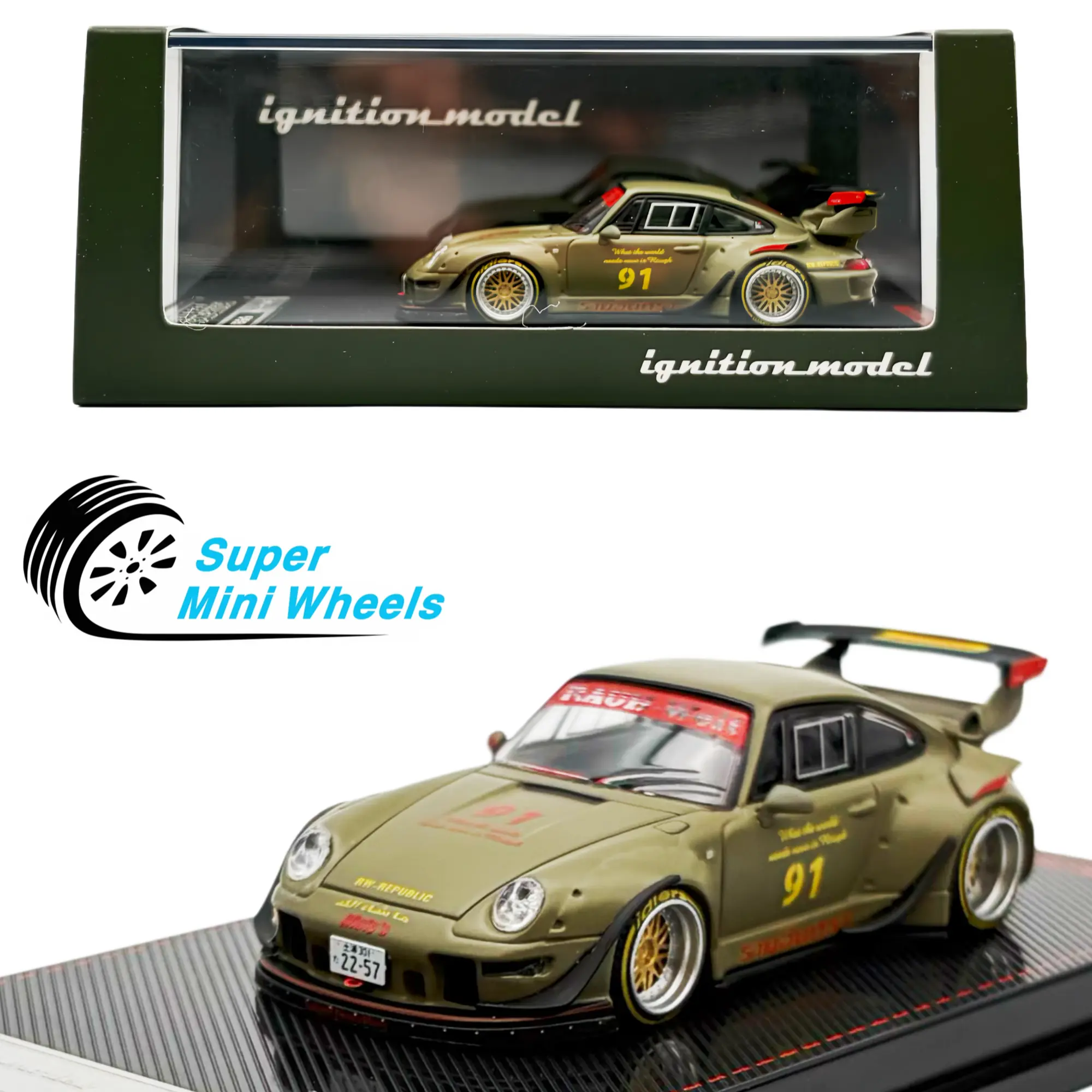 Ignition Model 1:64 Rauh-Welt Begriff RWB 993 – Matte Green