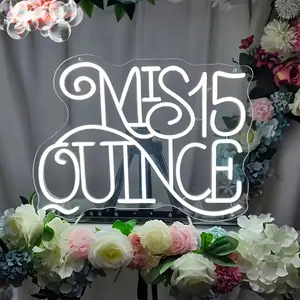 Mis Quince Neon Sign for Wall Decor,Happy Birthday Neon Signs for Bedroom Wall for Any Age Children's Room, Bar, Party, Christmas, Wedding Decoration