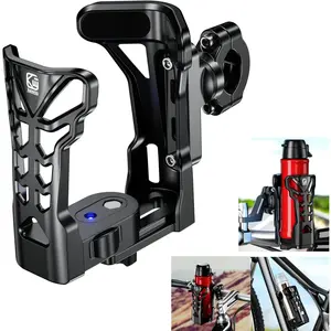 Bicycle Water Bottle Holder for Bike & Motorcycle, Adjustable Bike Water Bottle Cages Fit for Diameter 2'' - 3'' Cup, Compatible for Handlebars or Tubes 20mm to 35mm in Diameter
