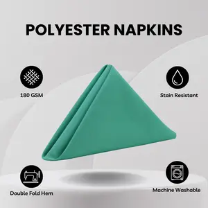 20 inch Polyester Cloth Napkins Teal (Pack of 10)