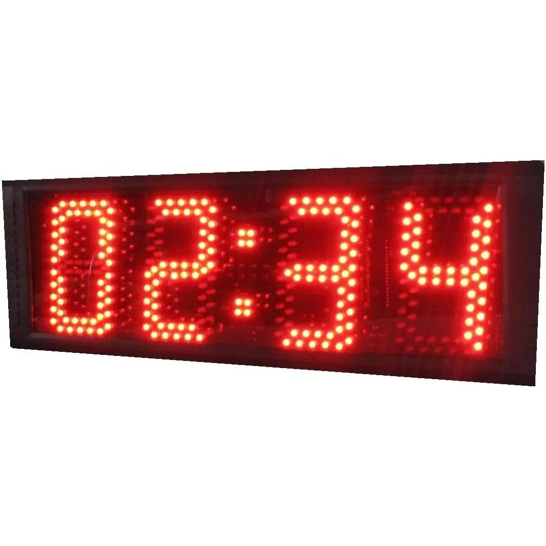 Modern Aluminum Digital Clock, Large 5 In 4-Digit LED Warehouse Timer with Count Up/Down Function, Mountable for Office and School Use, Led Display, Count Down