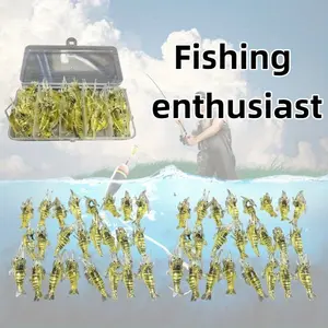30pcs Soft Shrimp Bait Set, Freshwater & Saltwater Fishing Lures, Sharp Hooks, Ideal for Trout, Bass, Salmon, Carp, Day & Night Use