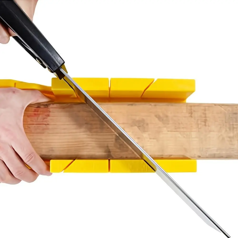 1pc Wood Cutting Clamping Miter Saw Box - Precise 22.5/45/90 Degree Angle Cutting, Durable Woodworking Tool for Carpenters and DIY Enthusiasts