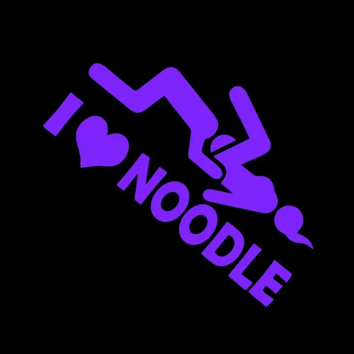 I Love Noodle Chicks JDM Asian Vinyl Decal Sticker UV & Waterproof Bumper Window Laptop Automotive Water Bottle Gift accessories – PURPLE 7"