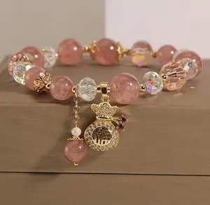 Crystal Beaded Bracelet – Elegant Stretch Bracelet with Sparkling Gemstone Beads, High Shine, Stretch Fit
