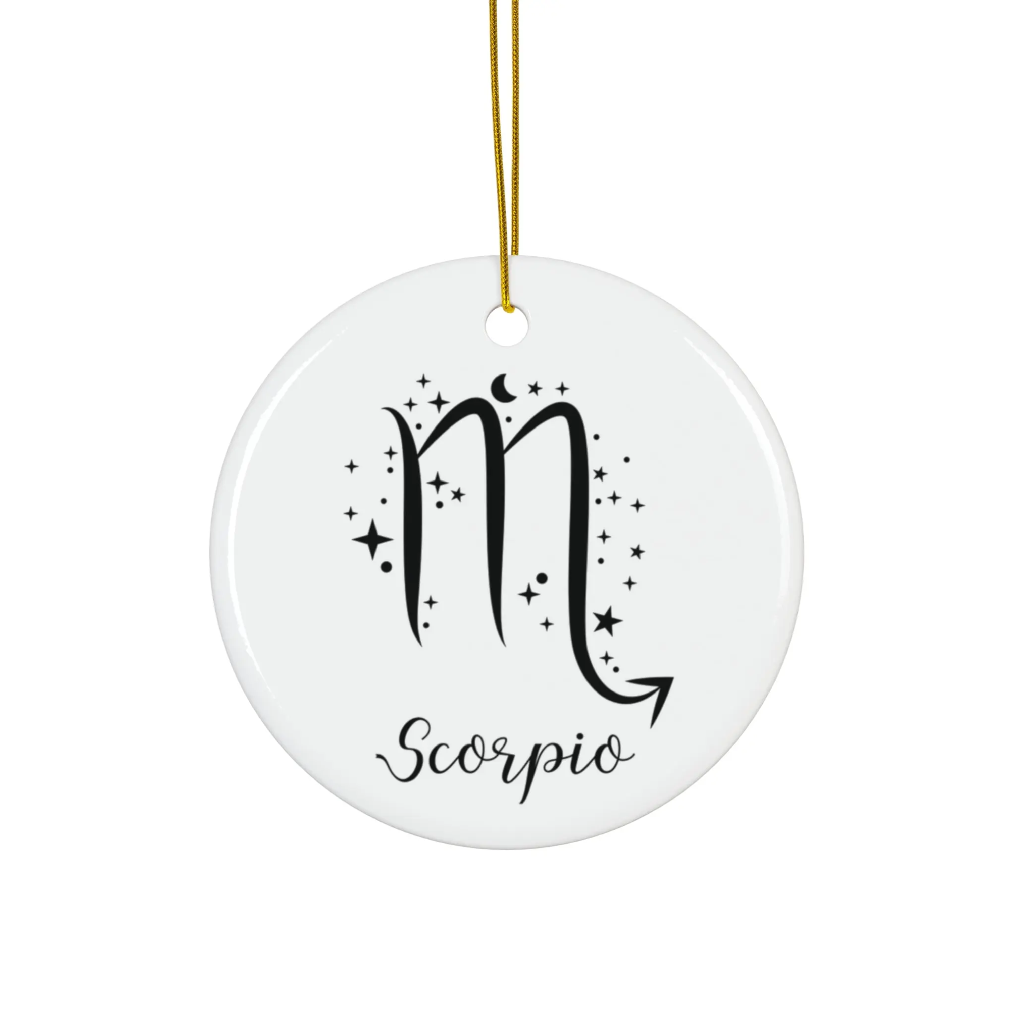 Scorpio Zodiac Ceramic Ornament — Astrology Constellation Holiday Decor