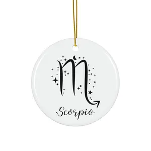 Scorpio Zodiac Ceramic Ornament — Astrology Constellation Holiday Decor