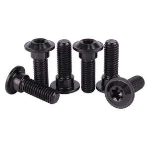 6Pcs Titanium Bolt M8 x 20mm 25mm Motorcycle Rear Brake Rotor Screw (Black, M8x25mm)