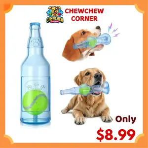 Pet Chew Toy TPR Bite-resistance Beer Bottle with Tennis Ball Toy Puppy Teeth Grinding dog Chewing Squeaky Interactive Toys