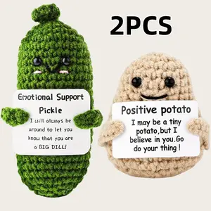 Mini Funny Crochet desktop ornament, Thread Hand Knitting Kits, Great Desk Display for Graduations, Inspirational Gift for Friends, Family