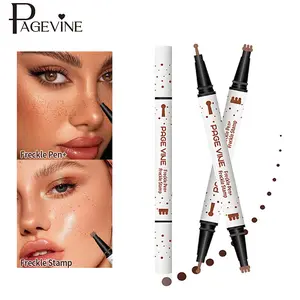 2-in-1 Freckle Pen and Stamp, Precision Round Headed Tip for One Point Molding, Long-Lasting Waterproof Smooth Hydrating Formula, Creates Natural Lifelike Faux Freckles, Smudge-Proof Sun-Kissed Face Tool for Women Daily Beach