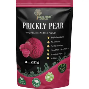 Deep Red Prickly Pear Powder | 100% Pure & Freeze-Dried | No Added Sugar | No Additives | Natural Deep Red Color for Smoothies, Drinks, Baking & Desserts | Vegan, Non-GMO, Single Ingredient | Indus Farms Superfoods